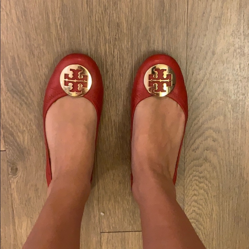 Tory Burch flats in red